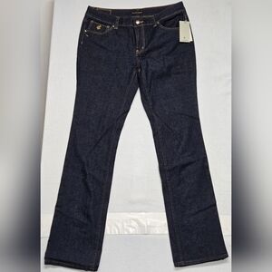 Rocawear 13 Jeans Straight Leg Gold Sequins Embroidered Logo 5 Picket Zip Fly